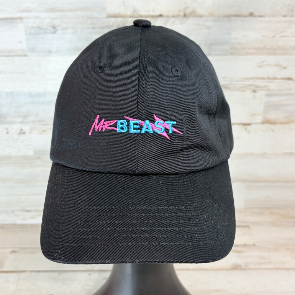 Mr Beast YouTube Black Baseball Cap Adjustable Embroidered Hat